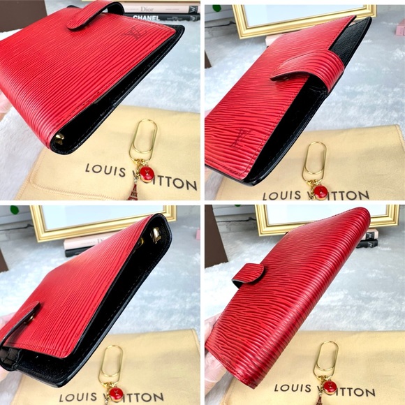 Louis Vuitton Red Epi Leather Agenda Planner PM with paperclip and dust bag - Picture 2 of 12